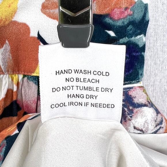 NBD Lightning Floral Print Skater Dress Women Medium White Multi Plunging V-neck - Picture 16 of 16